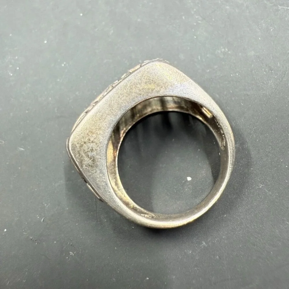 Vintage Sterling Silver Filigree Statement Ring‎ – Size 7.5 – Marked 925 – 5.8g